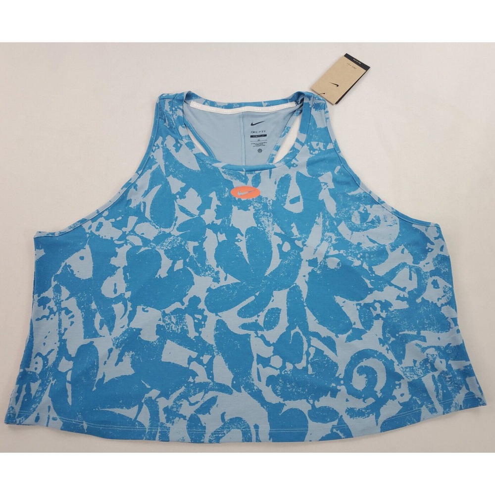 Nike Womens Dri-FIT Slim Fit Plus Training Tank Top Blue DR1471-446 2X